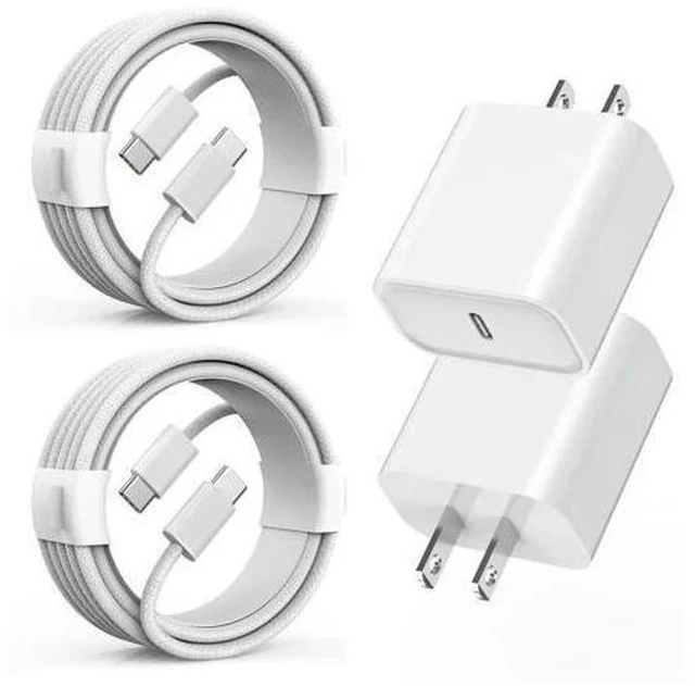 Main image of Long Charger for iPhone 16e Charge Fast Charging, 20W USB C PD Wall Adapter 2-Pack 6FT Type C to C i Phone 15 Charging Woven Cable Cord for iPhone 16/16e/16 Pro/15/15 Plus/15 Pro Max,iPad Pro/Air/Mini