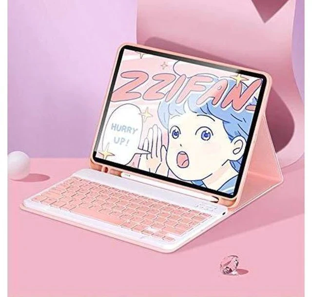 Alt view image 5 of 7 - YEEHi Keyboard Case for iPad Pro 12.9 6th Generation 2022, iPad 12.9 inch 5th 4th 3rd Generation Keyboard Case Cute Color Keyboard Detachable Bluetooth Keyboard Cover with Pencil Holder (LightBlue)