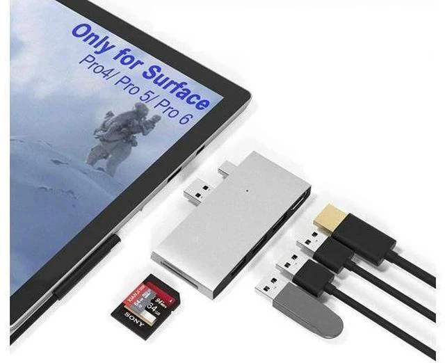 Main image of Surface Pro Docking Station, Surface Pro 4/5/6 Hub Dock with 4K HDMI Adapter, 3 x USB 3.0 Ports, SD/Micro SD Card Reader for Microsoft Surface Pro 4/ Pro 5/ Pro 6
