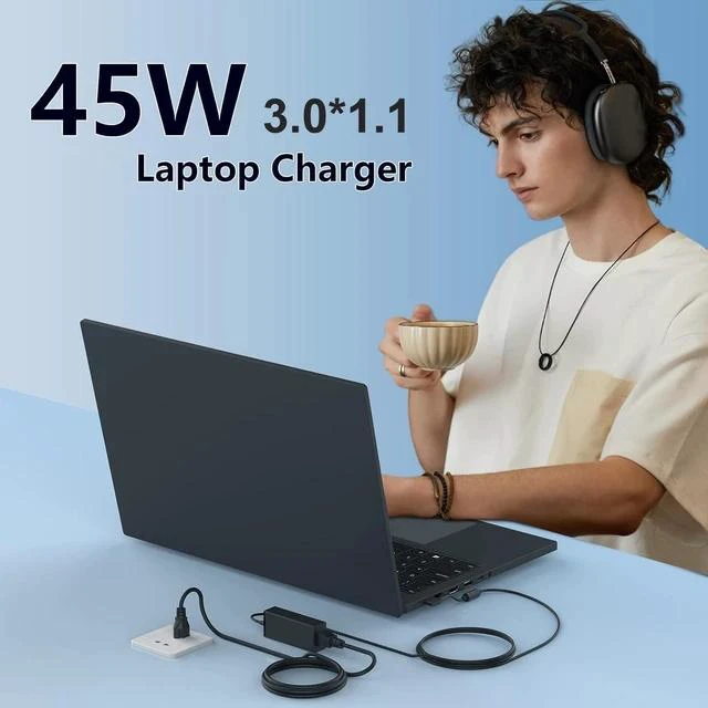 Alt view image 7 of 7 - N19H2 45W 3.0mm Small Pin Laptop Charger Compatible with ADP-45FE F PA-1450-26 Aspire A515-44 A515-45-R74Z A515-46-R3UB A515-46-R14K A515-54 A515-56-32DK A315-24P-R7VH A18-045N2A Adapter