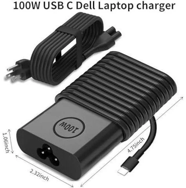 Alt view image 2 of 6 - 100W USB C for Dell Laptop Charger Compatible with Dell Latitude 5540 5440 7340 Dell Precision 3580 5480 Type C Adapter