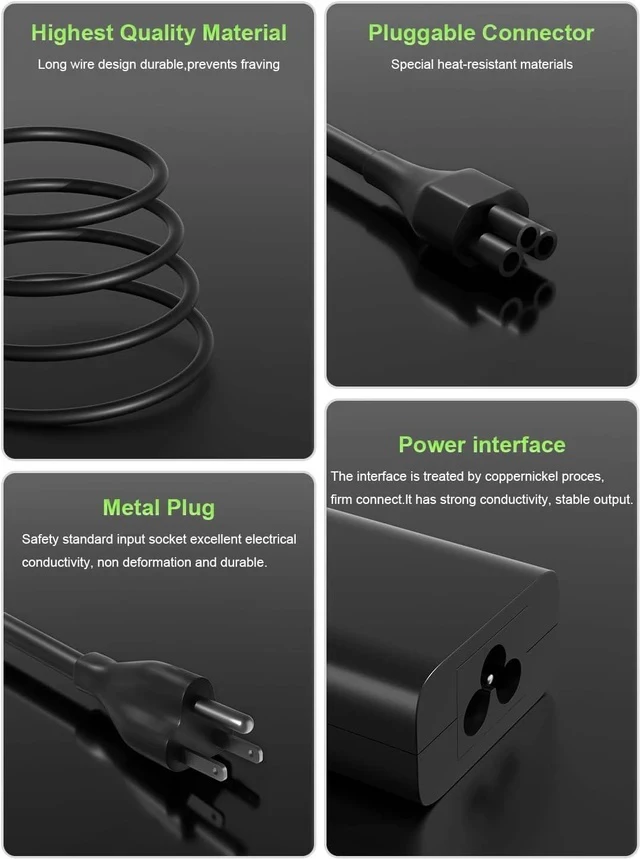 Alt view image 5 of 7 - 65W USB C Charger Compatible with Pro 13 14 16 Xps 12 13 9315 7390 inspiron-7306 5620 5310 Chromebook 3100 3110 Latitude 5410 5330 5420 5440 5450 7410 7400 Laptop