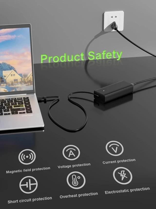 Alt view image 7 of 7 - 65W USB C Charger Compatible with Pro 13 14 16 Xps 12 13 9315 7390 inspiron-7306 5620 5310 Chromebook 3100 3110 Latitude 5410 5330 5420 5440 5450 7410 7400 Laptop