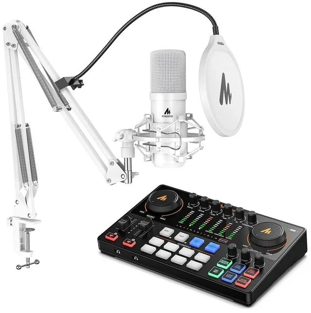 Main image of USB XLR Condenser Microphone with Audio Interface: PC Computer Podcast Cardioid Metal Mic Kit for Re