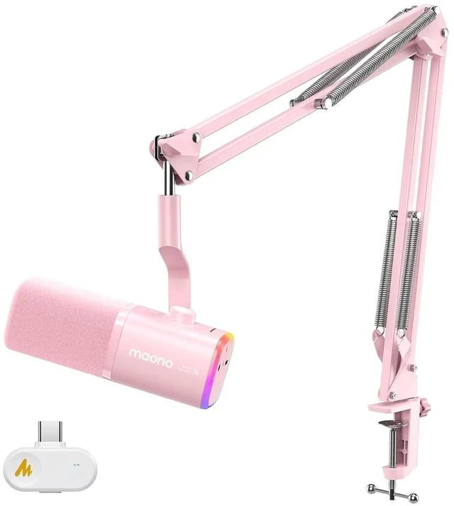 Main image of PD100W Wireless USB Dynamic Microphone, Gaming PC Mic with One-Click Noise Reduction,Mute Button,Cus