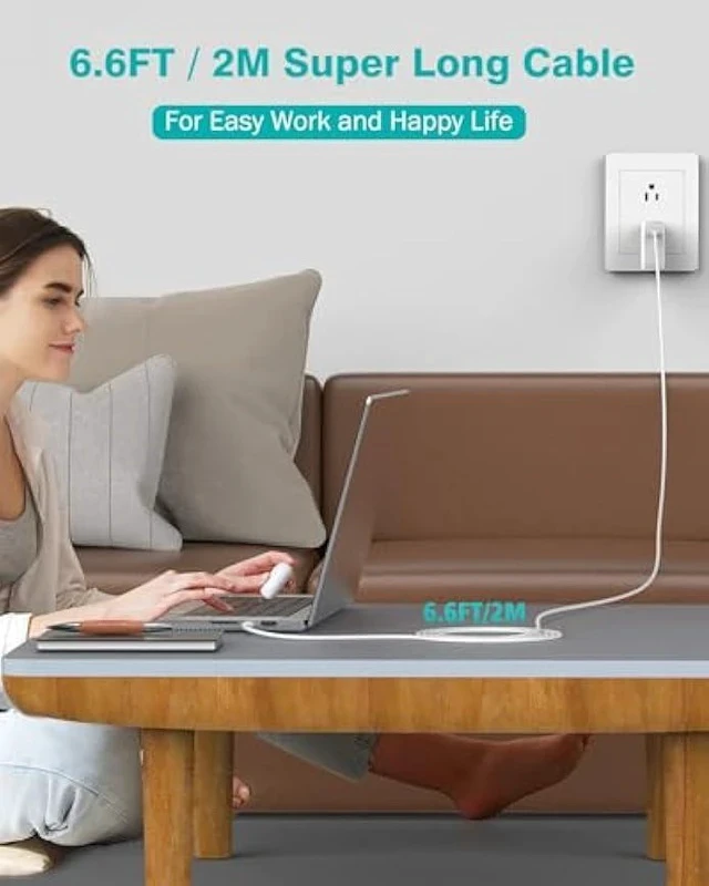 Alt view image 6 of 6 - Charger for MacBook Air MacBook Pro 13 14 15 16 inch 2025 2024 2023 2022 2021 2020, M1 M2 M3 M4 Laptop 70W USB C Power Adapter, iPad, LED, 6.6FT USB-C Cable, Charging as Fast as Original Quality