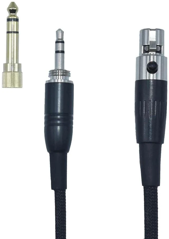 Main image of Coiled Mini XLR to 3.5mm Headphone Cable, Female MiniXLR to 1/4 TRS Plug Replacement Cable with 1/8" to 6.35mm Adapter - Compatible with AKG, Nickel Plated,13 Feet(4m)
