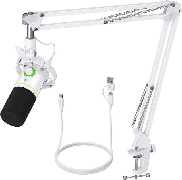 Main image of XLR/USB Dynamic Microphone Kit, RGB Podcast Mic with Software, Mute, Gain Knob, Volume Control, Boom