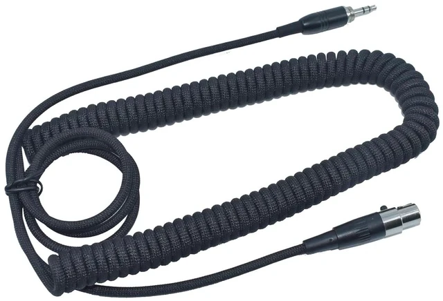 Alt view image 4 of 6 - Coiled Mini XLR to 3.5mm Headphone Cable, Female MiniXLR to 1/4 TRS Plug Replacement Cable with 1/8" to 6.35mm Adapter - Compatible with AKG, Nickel Plated,13 Feet(4m)