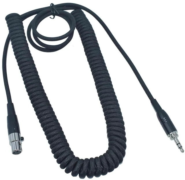 Alt view image 6 of 6 - Coiled Mini XLR to 3.5mm Headphone Cable, Female MiniXLR to 1/4 TRS Plug Replacement Cable with 1/8" to 6.35mm Adapter - Compatible with AKG, Nickel Plated,13 Feet(4m)