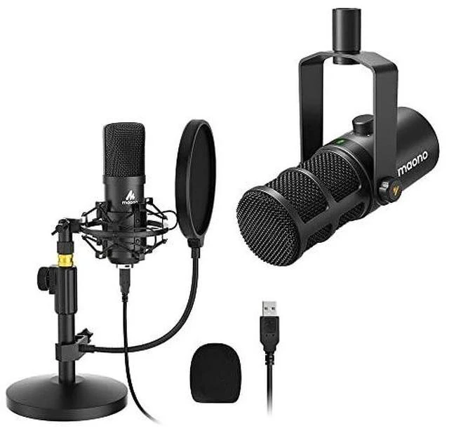 Main image of AU-A04T USB Microphone with PD400X Dynamic Microphone Bundle for Podcast, Studio, Streaming, YouTube