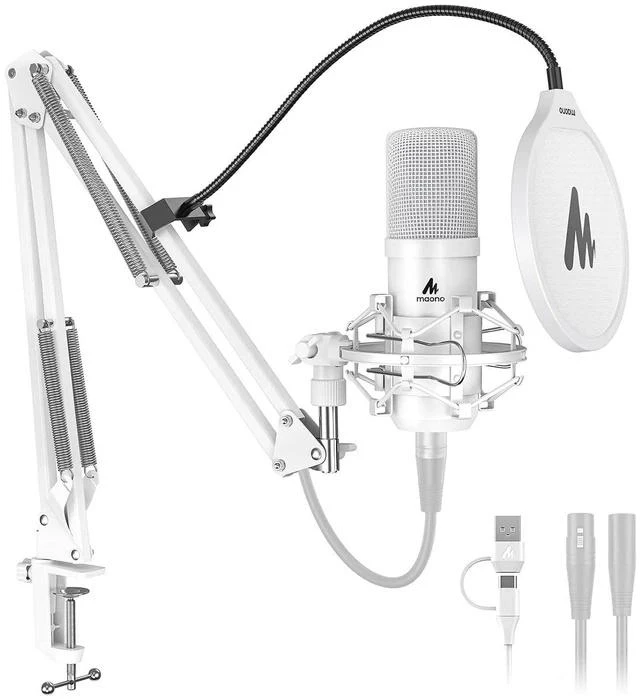 Main image of XLR/USB Podcast Condenser Microphone, 192kHz/24Bit Plug & Play PC Computer Cardioid Metal Mic Kit wi