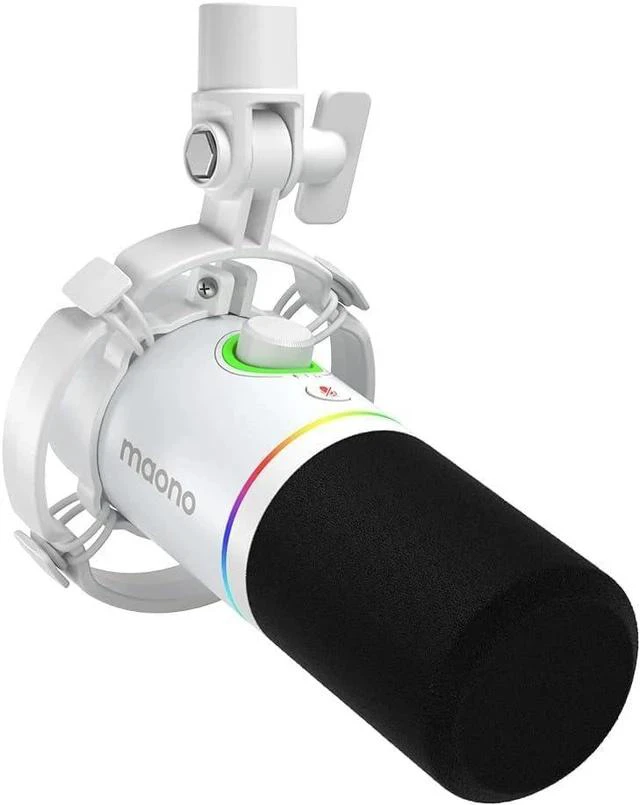 Main image of XLR/USB Dynamic Microphone, RGB Gaming Mic with Software, Mute, Gain Knob, Volume Control and Headph
