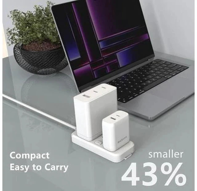 Alt view image 4 of 7 - 65W USB C Charger with 5FT USB C Cable Type C Charger Fast Charging 2-Port Wall Charging Block for MacBook Pro/Air iPhone 17/16/15 iPad Pro/Air Galaxy S24/S23 Pixel Steam Deck (White)