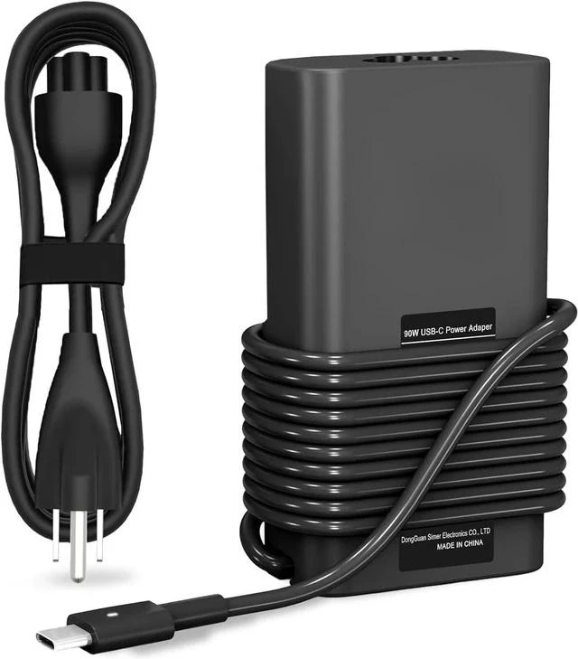 Main image of New Slim 90W Laptop Charger USB C Replacement for Latitude 5420 5520 7480 7490 7420 Chromebook 3100 XPS 13 9360 XPS15 9550 9560 DA65NM190 LA65NM190 Type C AC Adapter Power Cord