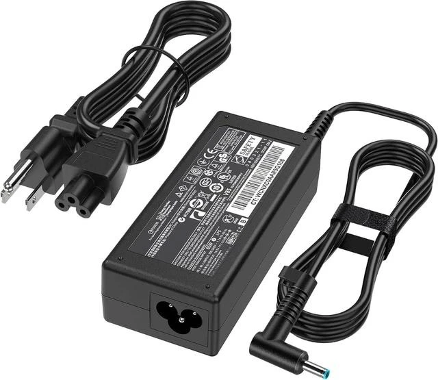 Alt view image 2 of 6 - 65W Laptop Charger Compatible with HP Pavilion x360 14 15 17 Envy 13 15 X360 Elitebook 840 G5 Zbook 14u G4 G5 15u 15 G3 ProBook Chromebook Spectre 19.5V 3.33A Adapter Power Cord Blue Tip