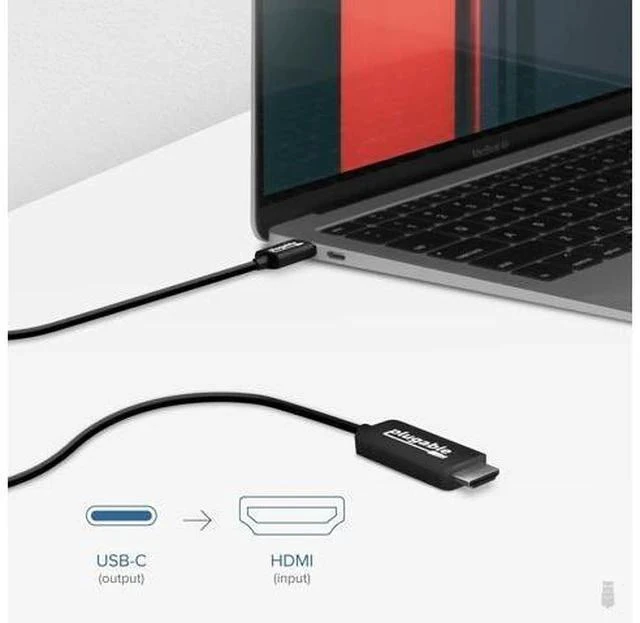 Alt view image 5 of 7 - USB C to HDMI Cable 6ft / 1.8m HDMI 2.0 USB4 / Thunderbolt Adapter for 4K Monitor 4K 60Hz (USBC-HDMI-Cable) for iPhone 15 iPad Pro MacBook Pro XPS Surface Laptop - Driverless