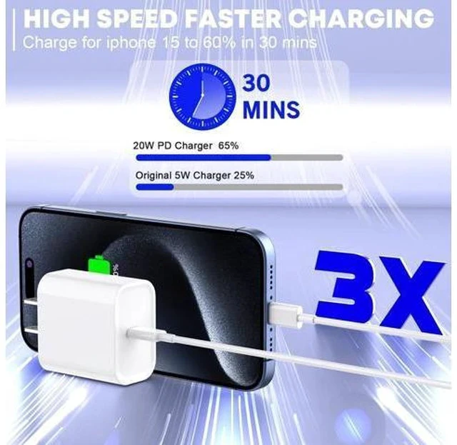 Alt view image 3 of 7 - Fast Charger for iPhone 17/16/15 Charger,10FT Extra Long Fast Charging 3Pack Block USB-C to USB C Fast Charging Cable Cord for iPhone Air/17 Pro Max/iPhone 16 Pro/16 Plus/15 Pro Max,iPad Pro/Air/Mini
