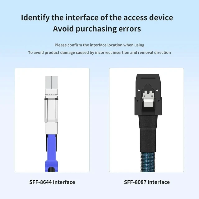 Alt view image 3 of 7 - SAS to Mini SAS Adapter Cable, 2 Pack 2M/6.56FT SFF-8644 to SFF-8087 Storage Extension Cable, High-Speed Data Transfer for HDD/SSD, RAID Arrays, Servers, and Storage Systems