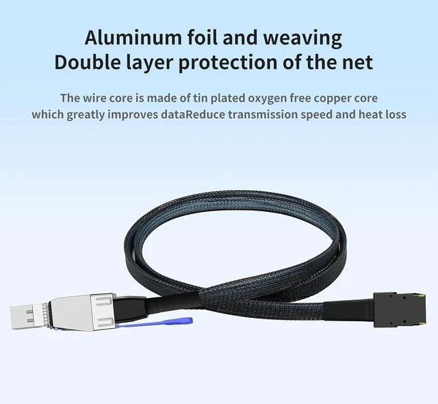Alt view image 6 of 7 - SAS to Mini SAS Adapter Cable, 2 Pack 2M/6.56FT SFF-8644 to SFF-8087 Storage Extension Cable, High-Speed Data Transfer for HDD/SSD, RAID Arrays, Servers, and Storage Systems