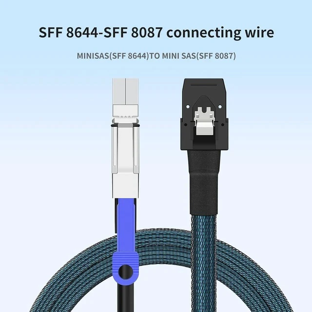 Alt view image 7 of 7 - SAS to Mini SAS Adapter Cable, 2 Pack 2M/6.56FT SFF-8644 to SFF-8087 Storage Extension Cable, High-Speed Data Transfer for HDD/SSD, RAID Arrays, Servers, and Storage Systems