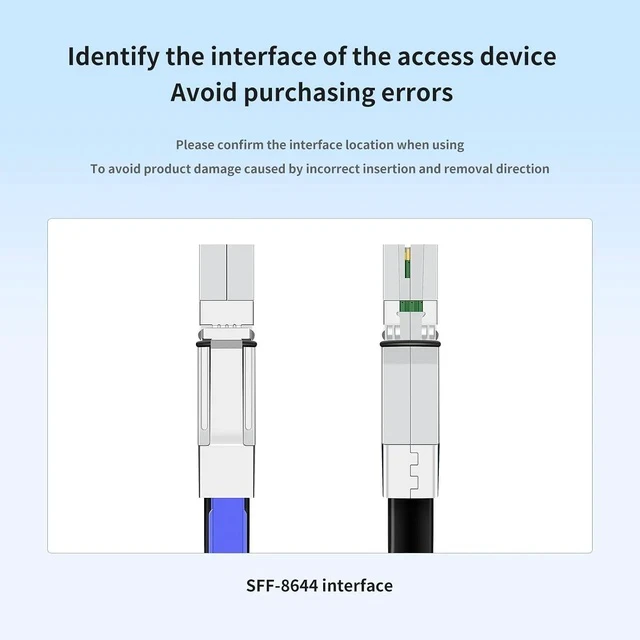 Alt view image 3 of 7 - SAS to Mini SAS Adapter Cable (2 Pack 2M/6.56FT) SFF-8644 to SFF-8644 Storage Extension Cable, High-Speed Data Transfer for HDD/SSD, RAID Arrays, Servers, and Storage Systems