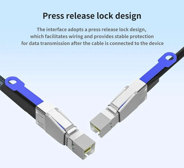 Alt view image 5 of 7 - SAS to Mini SAS Adapter Cable (2 Pack 2M/6.56FT) SFF-8644 to SFF-8644 Storage Extension Cable, High-Speed Data Transfer for HDD/SSD, RAID Arrays, Servers, and Storage Systems