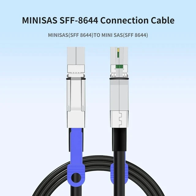 Alt view image 7 of 7 - SAS to Mini SAS Adapter Cable (2 Pack 2M/6.56FT) SFF-8644 to SFF-8644 Storage Extension Cable, High-Speed Data Transfer for HDD/SSD, RAID Arrays, Servers, and Storage Systems