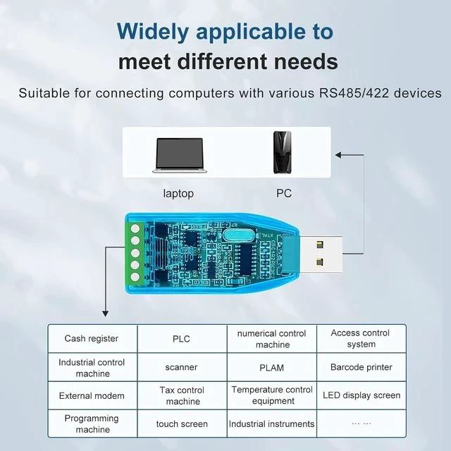 Alt view image 5 of 7 - USB to RS422 RS485 Converter, with CH340 Chipset Serial Connector, Supports Half Duplex Mode and Bidirectional Data Exchange