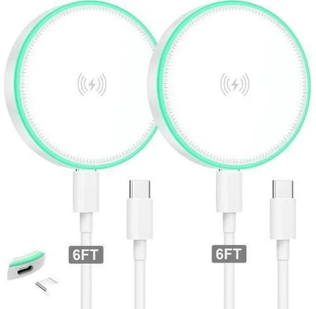 Main image of MagSafe Charger 2Pack 15W Magnetic Wireless Charger Fast Charging Pad with 6FT USB C to USB C Cable Compatible with iPhone 16/15/14/13/12 Series & AirPods 3/2/Pro | Strong Magnet Technology