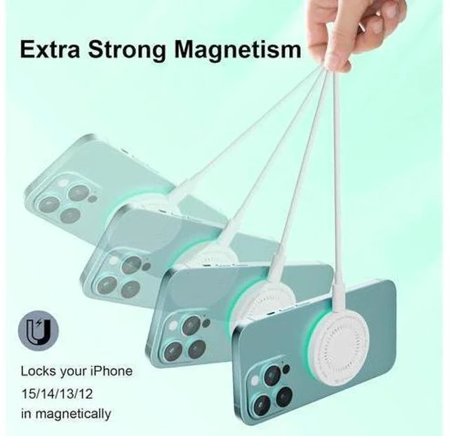 Alt view image 5 of 7 - MagSafe Charger 2Pack 15W Magnetic Wireless Charger Fast Charging Pad with 6FT USB C to USB C Cable Compatible with iPhone 16/15/14/13/12 Series & AirPods 3/2/Pro | Strong Magnet Technology