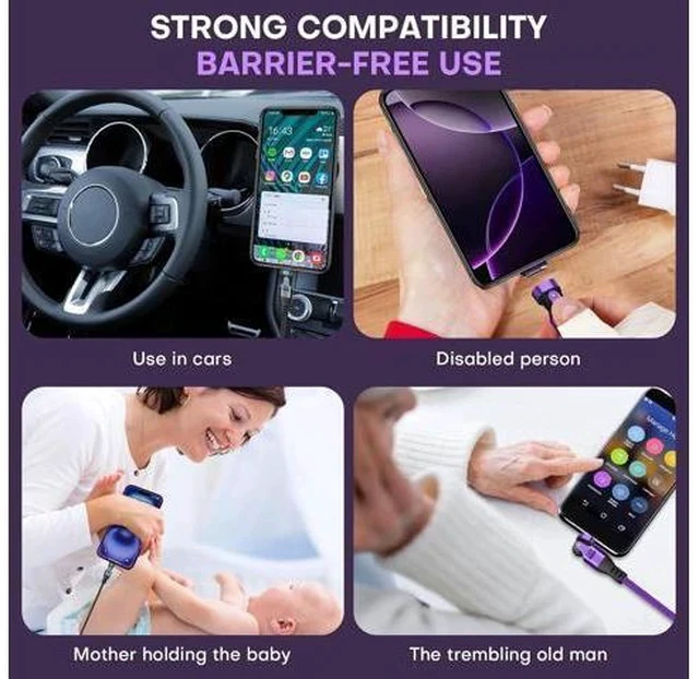 Alt view image 6 of 7 - Magnetic USB Adapter Type C to C with 4 Short Cable 2 Pack 16 PIN PD 240W 180° Rotation USB 2.0 480MBPS 1V3 Tips OTG Port Replacement & Extender Adapter (Black)