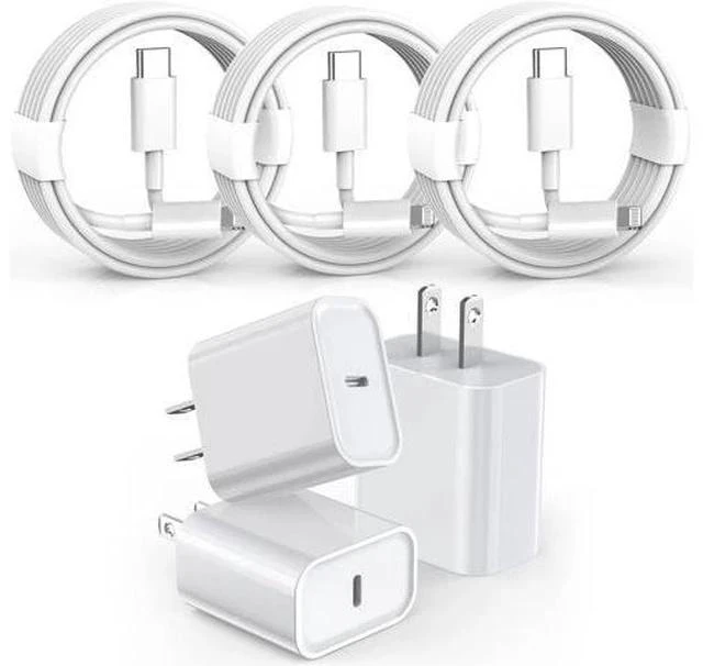 Main image of 3 Pack Fast Charger iPhone MFi Certified6FT iPhone Charger Fast Charging USB C Block Wall Adapter 6 Foot Type C to Lightning Cable for iPhone 14 Pro Max/14 Plus/13 Pro/12/12Pro/11/XS/X AirPods