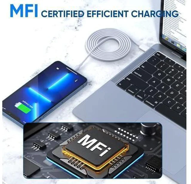 Alt view image 4 of 7 - 3 Pack Fast Charger iPhone MFi Certified6FT iPhone Charger Fast Charging USB C Block Wall Adapter 6 Foot Type C to Lightning Cable for iPhone 14 Pro Max/14 Plus/13 Pro/12/12Pro/11/XS/X AirPods