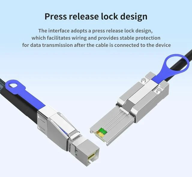 Alt view image 5 of 7 - SFF-8644 to SFF-8088 SAS Adapter Cable 2M/6.56FT High-Speed MiniSAS Converter for HDD/SSD Storage, RAID Disk Arrays, Server, Durable Data Extension Transfer Cable