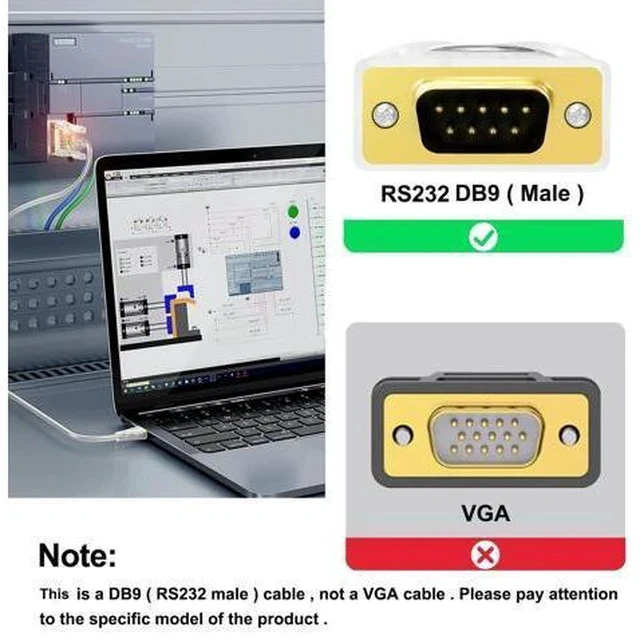 Alt view image 5 of 7 - DTECH USB to Serial RS-232 Adapter Features FTDI Chip DB9 9 Pin RS232 to USB Cable 3ft FT231 Chipset Support Windows 11 10 8 7 XP Mac OS Linux Data Lights Detect