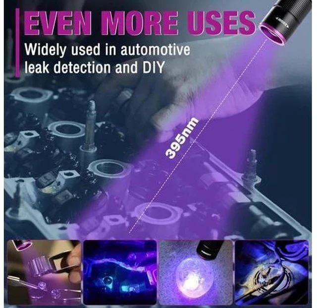 Alt view image 7 of 7 - EverBrite Rechargeable Pen Flashlight with UV Light and White Light, 395nm Black Flashlight with Clip, Zoomable 4 Modes with Memory Function, USB C Cable, for Camping, Emergency, Pet Urine Detection