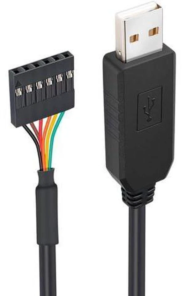 Alt view image 6 of 7 - DTECH FTDI USB to TTL Serial Adapter 5V Cable 6 Pin Female Socket Header UART IC FT232RL Chip for Windows 10 8 7 Linux MAC OS (3ft, Black)