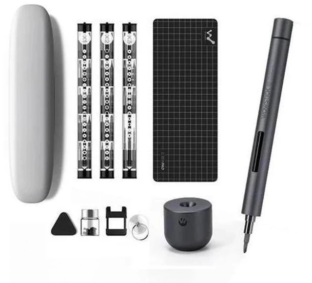 Main image of Mini Electric Screwdriver, 3 LED Lights, Rechargeable Screwdriver Powered Cordless Electric Screwdriver Set with 56 Screw Bits, USB Charging Cable and Magnetizer