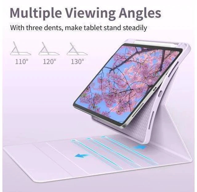 Alt view image 3 of 7 - JKSML Keyboard Case for iPad 10th Generation 10.9 inch 2022, 7 Color Backlight, Case with Keyboard for iPad 10 Gen, Wireless Keyboard, Built-in Pencil Holder, Auto Sleep/Wake, Purple