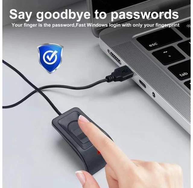 Alt view image 5 of 7 - USB Fingerprint Reader Fingerprint for Windows10/11, Windows Hello Automatic Driver Installation with 5ft Extension Cable-Windows Password Free Operation