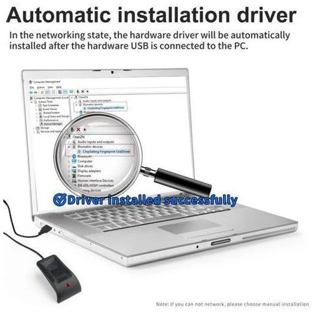 Alt view image 6 of 7 - USB Fingerprint Reader Fingerprint for Windows10/11, Windows Hello Automatic Driver Installation with 5ft Extension Cable-Windows Password Free Operation