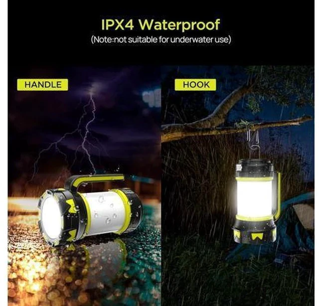Alt view image 4 of 7 - Rechargeable Flashlights Camping Lantern,6 Modes LED Bright Flashlight 3000mAh Power Bank, IPX4 Waterproof, Emergency Flashlight Lantern for Outdoor Hurricane, USB Cable Included-1 Flashlight