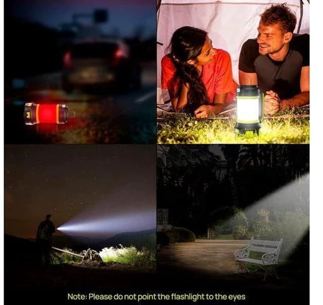 Alt view image 6 of 7 - Rechargeable Flashlights Camping Lantern,6 Modes LED Bright Flashlight 3000mAh Power Bank, IPX4 Waterproof, Emergency Flashlight Lantern for Outdoor Hurricane, USB Cable Included-1 Flashlight