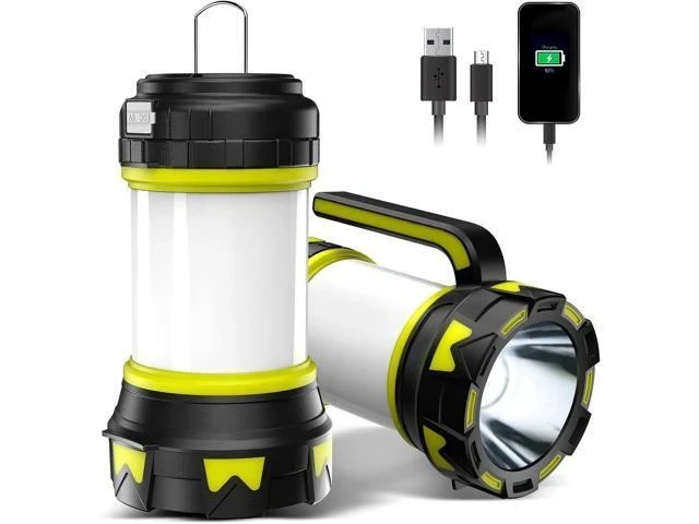 Alt view image 7 of 7 - Rechargeable Flashlights Camping Lantern,6 Modes LED Bright Flashlight 3000mAh Power Bank, IPX4 Waterproof, Emergency Flashlight Lantern for Outdoor Hurricane, USB Cable Included-1 Flashlight