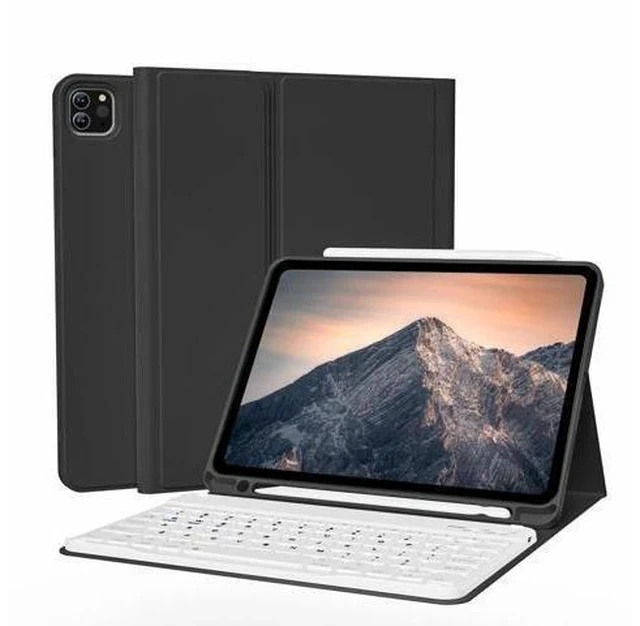 Alt view image 6 of 7 - KVTVOU Keyboard Case for iPad Pro 11 Inch 4th Generation/Pro 3rd Gen/Pro 2nd Gen with Pencil Holder, Folio Detachable Wireless Bluetooth Keyboard & Flip Stand Case for iPad Pro 11 Inch, Black
