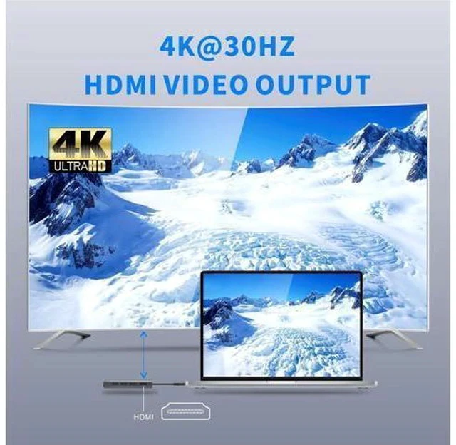Alt view image 7 of 7 - USB C Hub Ethernet Multiport Adapter, LasAnclas 8-in-1 USB C Docking Station 4K HDMI, 100W PD, 3 USB 3.0, 1Gbps LAN USB C Dongle, SD/TF Reader USB C Dock for MacBook Air/Pro,iPad Pro 2021