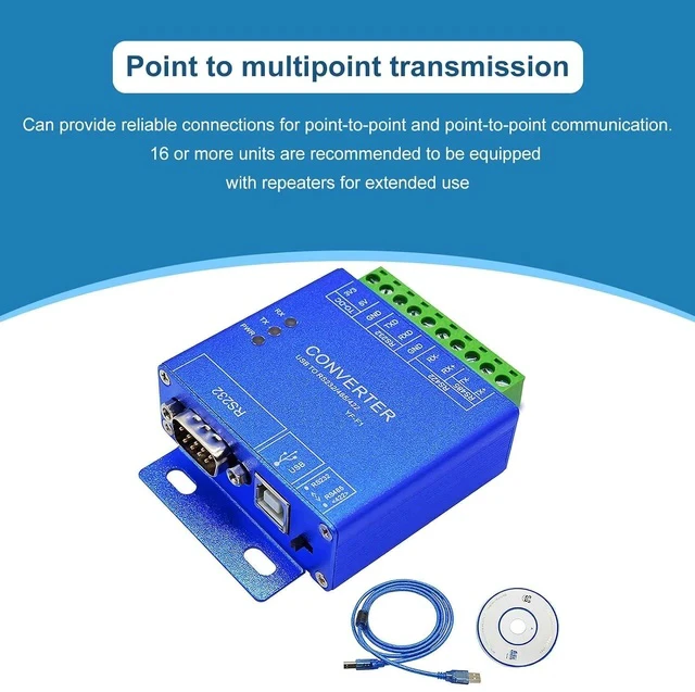 Alt view image 6 of 7 - USB to RS485 RS422 RS232 Triple-Function Serial Protocol Converter RS232 DB9 Male Connector Industrial Digital Isolated Converter Support Win9 8 7/XP/ista/Mac/Linux