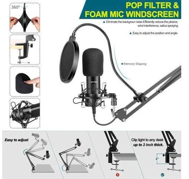 Alt view image 5 of 7 - USB Microphone Kit: Plug & Play USB Computer Mic Cardioid Podcast Condenser Microphone Kit, PC Streaming Mic are suitable for Youtube, Streaming, Recording Music, Live Streaming and Gaming