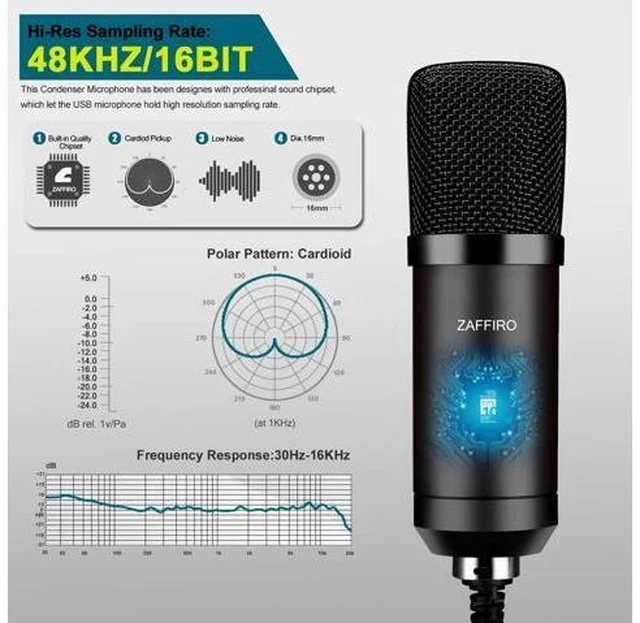 Alt view image 3 of 7 - USB Microphone Kit: Plug & Play USB Computer Mic Cardioid Podcast Condenser Microphone Kit, PC Streaming Mic are suitable for Youtube, Streaming, Recording Music, Live Streaming and Gaming